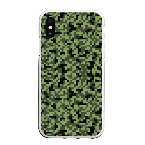 Чехол iPhone XS Max матовый КАМУФЛЯЖ / 3D-Белый – фото 1