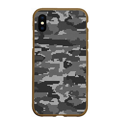 Чехол iPhone XS Max матовый ВЯЗАНЫЙ КАМУФЛЯЖ, цвет: 3D-коричневый