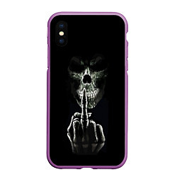 Чехол iPhone XS Max матовый Finger, цвет: 3D-фиолетовый