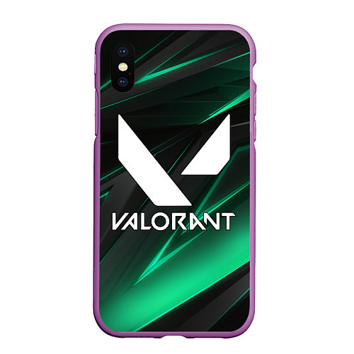 Чехол iPhone XS Max матовый VALORANT / 3D-Фиолетовый – фото 1