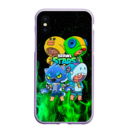 Чехол iPhone XS Max матовый Brawl Stars Leon Quattro / 3D-Светло-сиреневый – фото 1