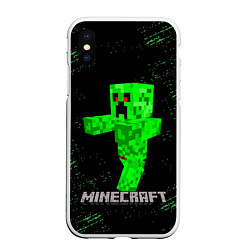 Чехол iPhone XS Max матовый MINECRAFT CREEPER