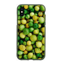 Чехол iPhone XS Max матовый Цытрусы, цвет: 3D-темно-зеленый