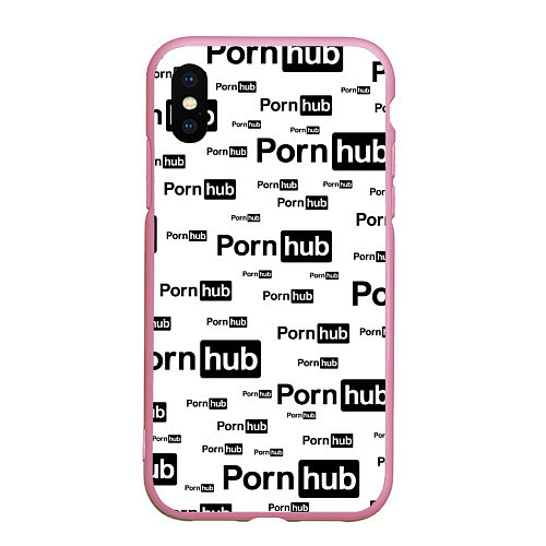 Чехол iPhone XS Max матовый PornHub / 3D-Розовый – фото 1