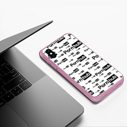 Чехол iPhone XS Max матовый PornHub, цвет: 3D-розовый — фото 2