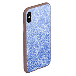 Чехол iPhone XS Max матовый Волны на голубом фоне, цвет: 3D-коричневый — фото 2