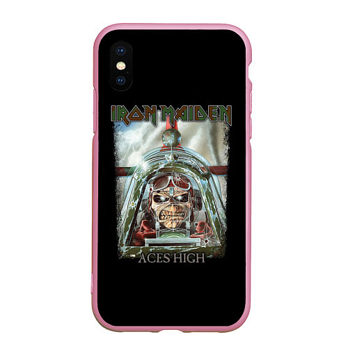 Чехол iPhone XS Max матовый Iron Maiden / 3D-Розовый – фото 1