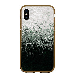 Чехол iPhone XS Max матовый Разводы жидкость абстракция, цвет: 3D-коричневый