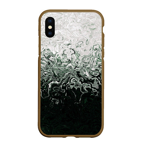 Чехол iPhone XS Max матовый Разводы жидкость абстракция / 3D-Коричневый – фото 1