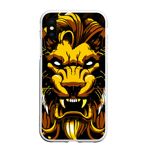 Чехол iPhone XS Max матовый Зверь / 3D-Белый – фото 1