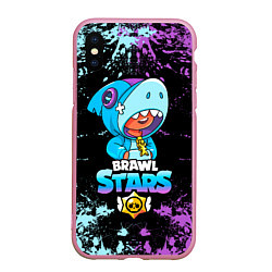 Чехол iPhone XS Max матовый Brawl Stars Leon Shark