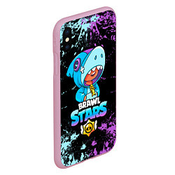 Чехол iPhone XS Max матовый Brawl Stars Leon Shark, цвет: 3D-розовый — фото 2