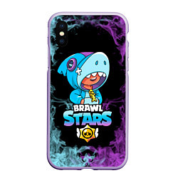 Чехол iPhone XS Max матовый Brawl Stars Leon Shark