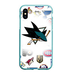 Чехол iPhone XS Max матовый San Jose Sharks NHL teams pattern