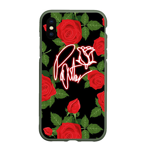 Чехол iPhone XS Max матовый Payton Moormeier Розы / 3D-Темно-зеленый – фото 1