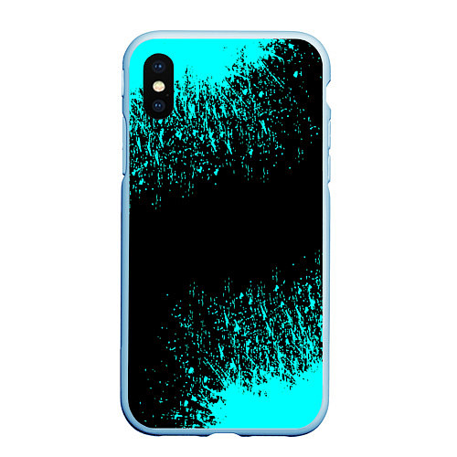 Чехол iPhone XS Max матовый Краска / 3D-Голубой – фото 1