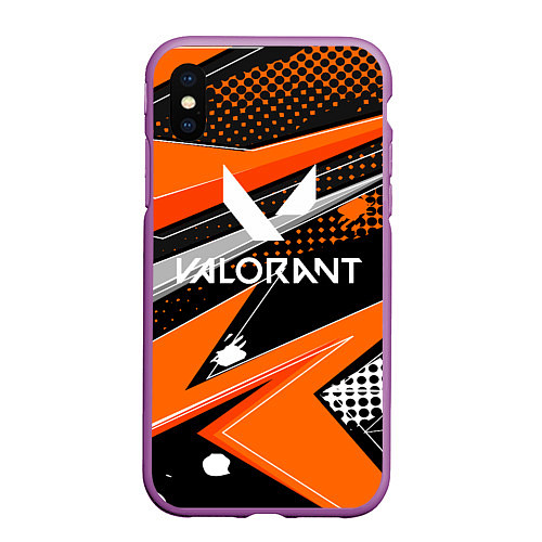 Чехол iPhone XS Max матовый Valorant / 3D-Фиолетовый – фото 1