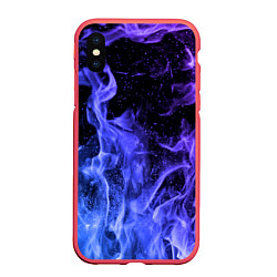 Чехол iPhone XS Max матовый ОГОНЬ, цвет: 3D-красный
