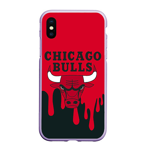 Чехол iPhone XS Max матовый Chicago Bulls / 3D-Светло-сиреневый – фото 1