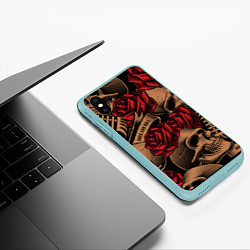 Чехол iPhone XS Max матовый ТЕКСТУРА, цвет: 3D-мятный — фото 2