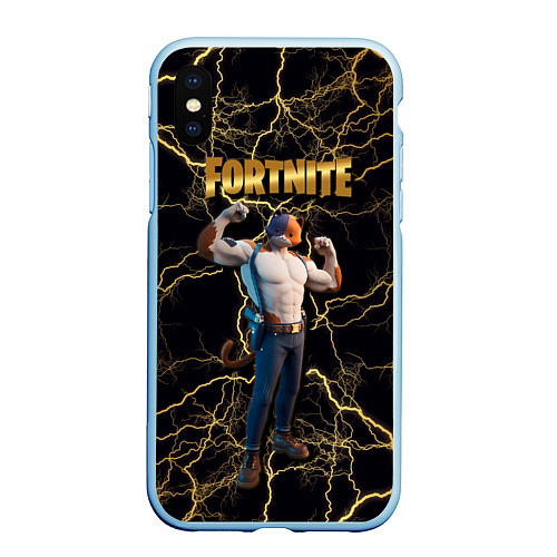 Чехол iPhone XS Max матовый Meowcles Fortnite 2 / 3D-Голубой – фото 1