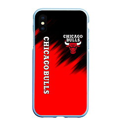 Чехол iPhone XS Max матовый CHICAGO BULLS, цвет: 3D-голубой