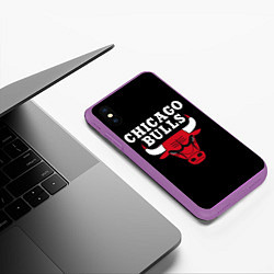 Чехол iPhone XS Max матовый CHICAGO BULLS, цвет: 3D-фиолетовый — фото 2