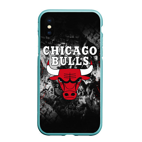 Чехол iPhone XS Max матовый CHICAGO BULLS / 3D-Мятный – фото 1