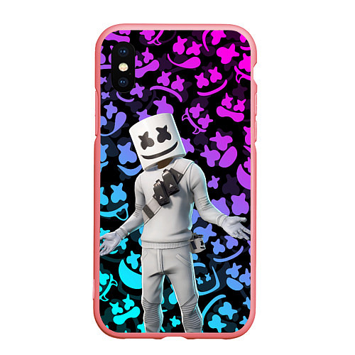 Чехол iPhone XS Max матовый FORTNITE x MARSHMELLO / 3D-Баблгам – фото 1