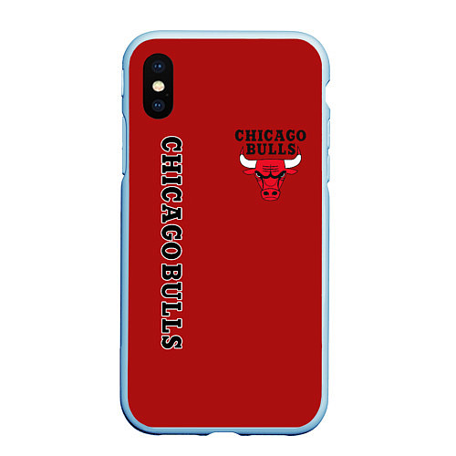 Чехол iPhone XS Max матовый CHICAGO BULLS / 3D-Голубой – фото 1