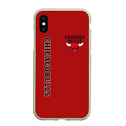 Чехол iPhone XS Max матовый CHICAGO BULLS, цвет: 3D-салатовый