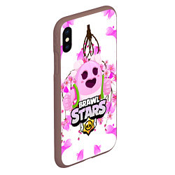 Чехол iPhone XS Max матовый Sakura Spike Brawl Stars, цвет: 3D-коричневый — фото 2