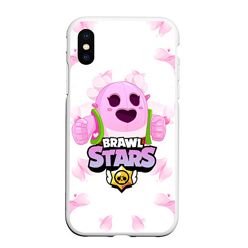 Чехол iPhone XS Max матовый Sakura Spike Brawl Stars / 3D-Белый – фото 1