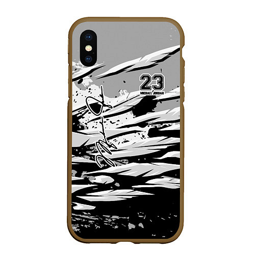 Чехол iPhone XS Max матовый Michael Jordan 23 / 3D-Коричневый – фото 1