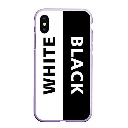 Чехол iPhone XS Max матовый BLACK & WHITE / 3D-Светло-сиреневый – фото 1