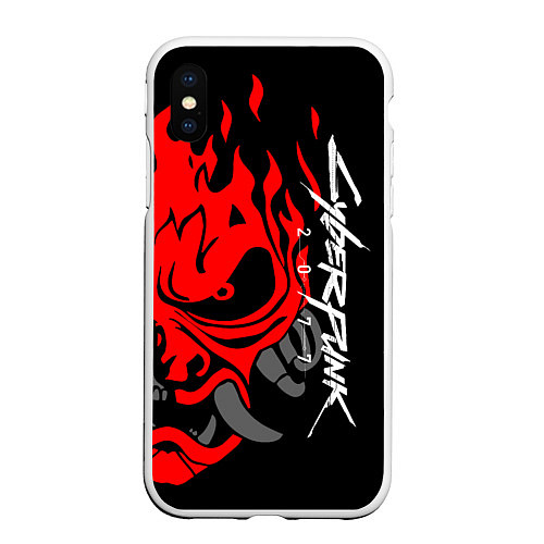 Чехол iPhone XS Max матовый CYBERPUNK 2077 SAMURAI / 3D-Белый – фото 1