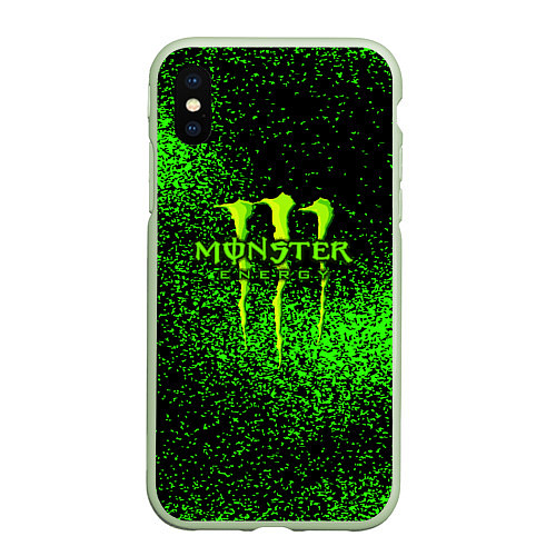 Чехол iPhone XS Max матовый MONSTER ENERGY / 3D-Салатовый – фото 1