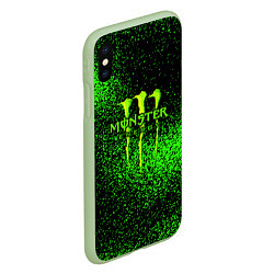 Чехол iPhone XS Max матовый MONSTER ENERGY, цвет: 3D-салатовый — фото 2