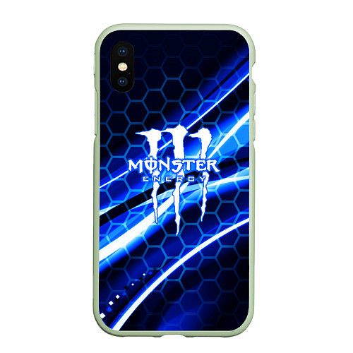 Чехол iPhone XS Max матовый MONSTER ENERGY / 3D-Салатовый – фото 1