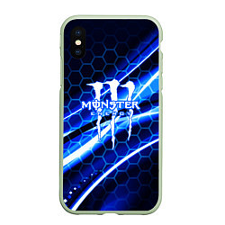 Чехол iPhone XS Max матовый MONSTER ENERGY, цвет: 3D-салатовый