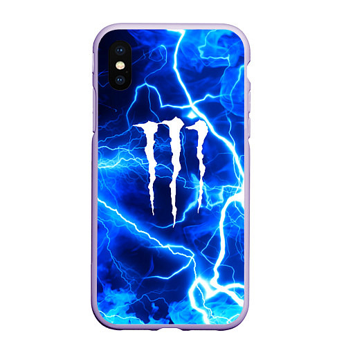Чехол iPhone XS Max матовый MONSTER ENERGY / 3D-Светло-сиреневый – фото 1