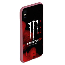 Чехол iPhone XS Max матовый MONSTER ENERGY, цвет: 3D-малиновый — фото 2