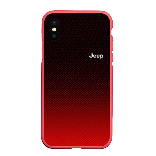 Чехол iPhone XS Max матовый Jeep спина Z / 3D-Красный – фото 1