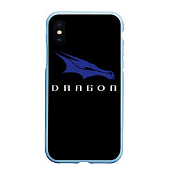 Чехол iPhone XS Max матовый Crew Dragon, цвет: 3D-голубой