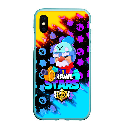 Чехол iPhone XS Max матовый BRAWL STARS GALE / 3D-Мятный – фото 1