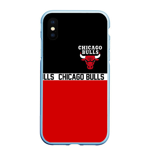 Чехол iPhone XS Max матовый CHICAGO BULLS / 3D-Голубой – фото 1