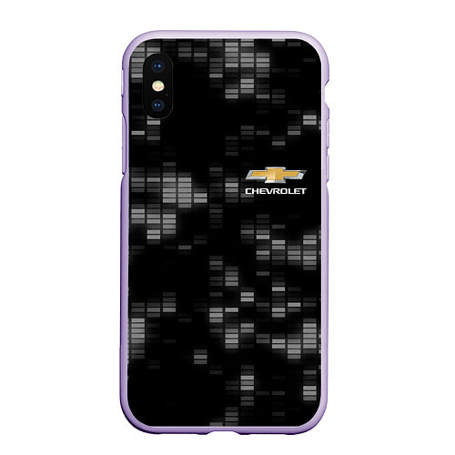 Чехол iPhone XS Max матовый CHEVROLET / 3D-Светло-сиреневый – фото 1