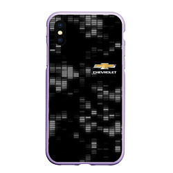 Чехол iPhone XS Max матовый CHEVROLET, цвет: 3D-светло-сиреневый