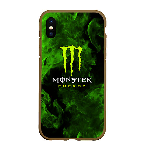 Чехол iPhone XS Max матовый MONSTER ENERGY / 3D-Коричневый – фото 1