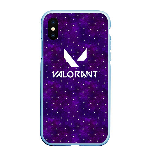 Чехол iPhone XS Max матовый Valorant / 3D-Голубой – фото 1